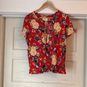 Floral blouse, 60% cotton and 40% modal purchased at Anthropologie